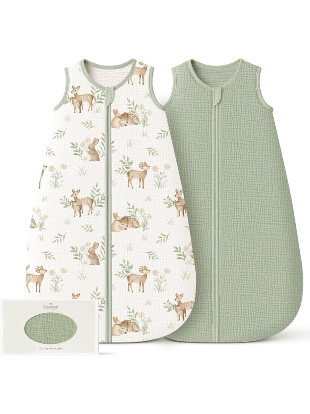 Soft Muslin Baby Sleep Sack 0-6 Months, 0.8 TOG Wearable Blanket for Cozy Sleep